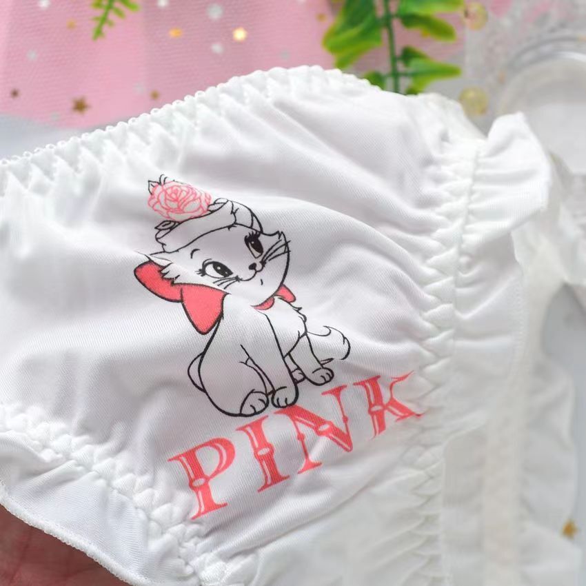 2PCS Womens Cartoon Knicker Anime Panties Cosplay Ruffle Briefs Bikini Underwear