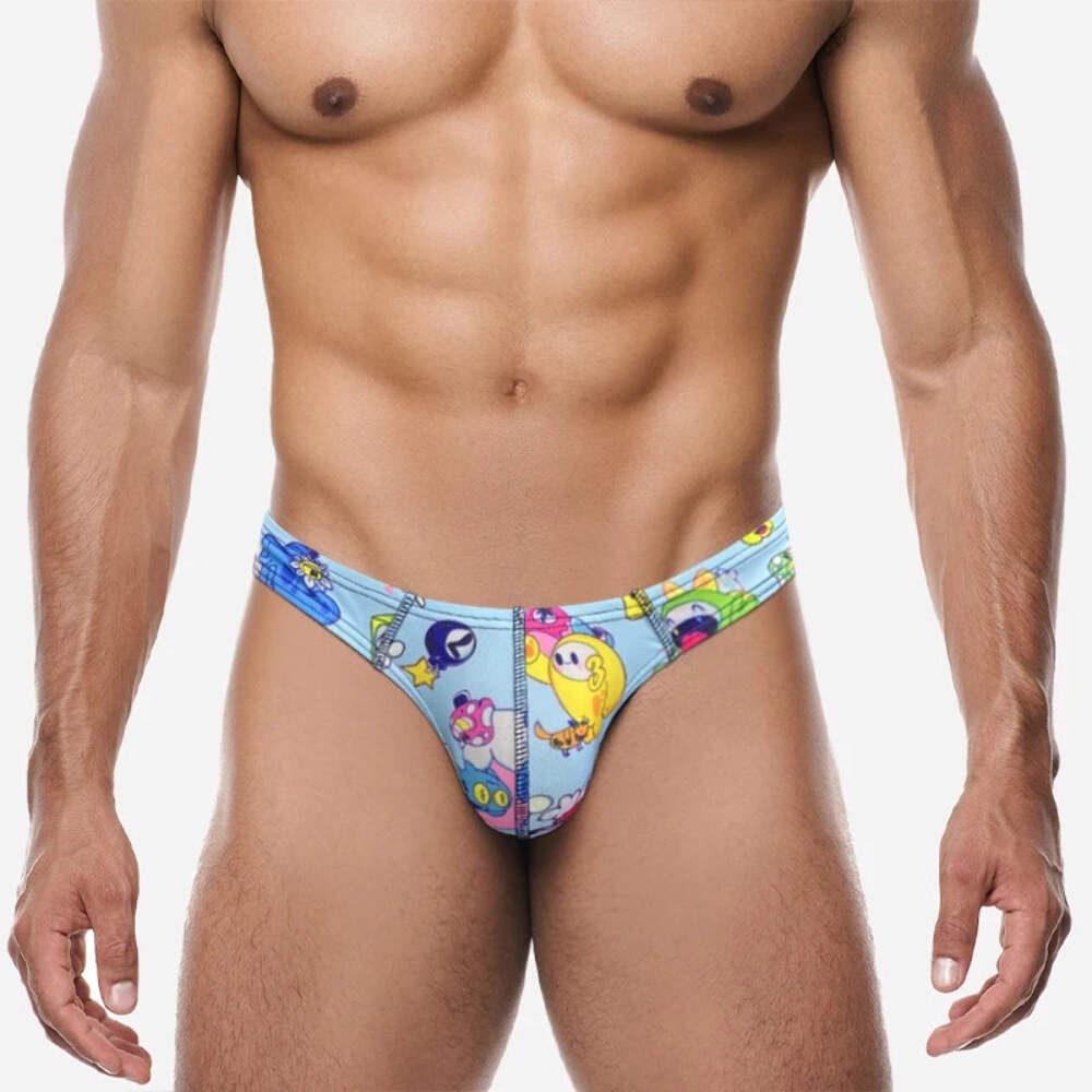 1/2/3PCS Man Thongs Underwear Hot Sale Modal Graffiti Printed Sexy Men Underpant