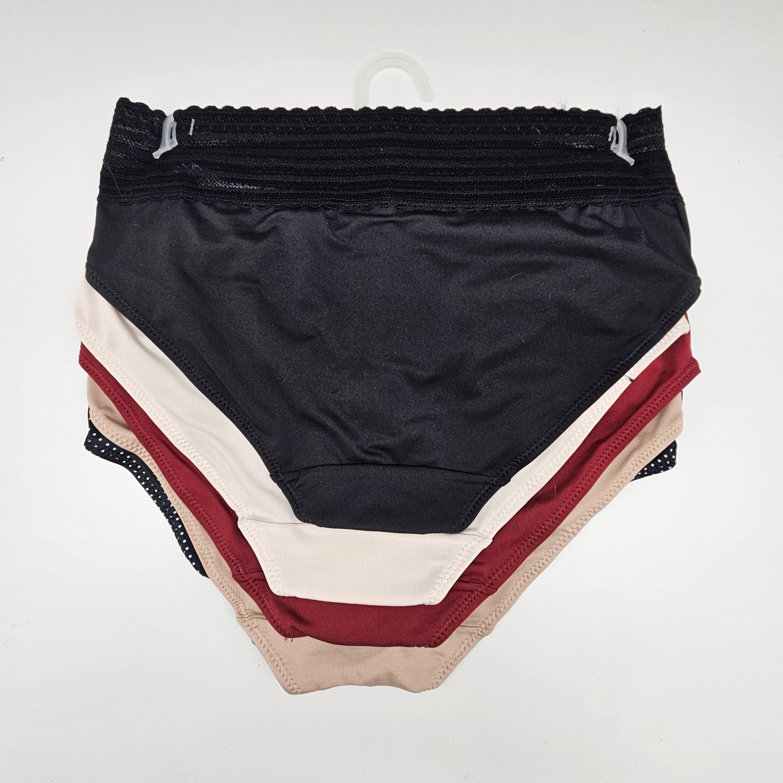 5 Pack WARNERS Women’s S M L Micro Hipsters Lace Waist Black Cream Red Beige
