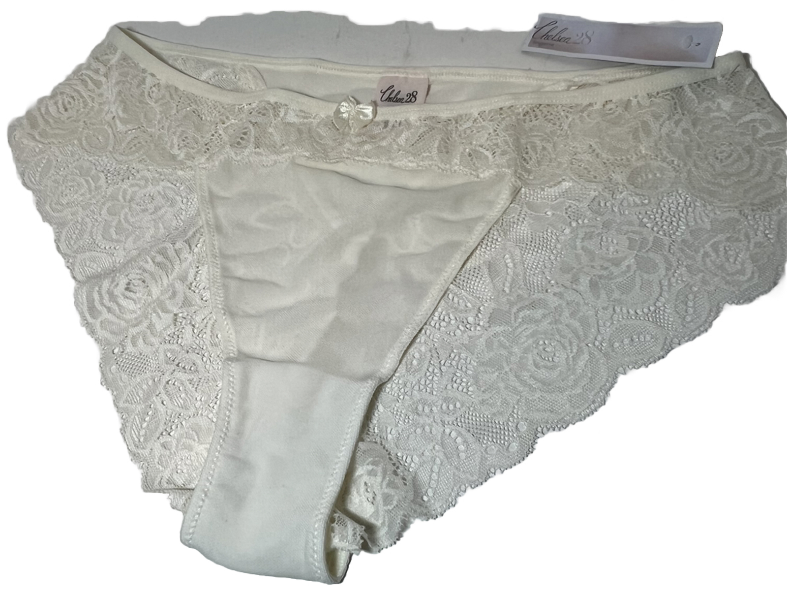 Chelsea 28 Panties L Ivory Egret Lacy Feminine Sexy 87% Nylon 13% Spandex