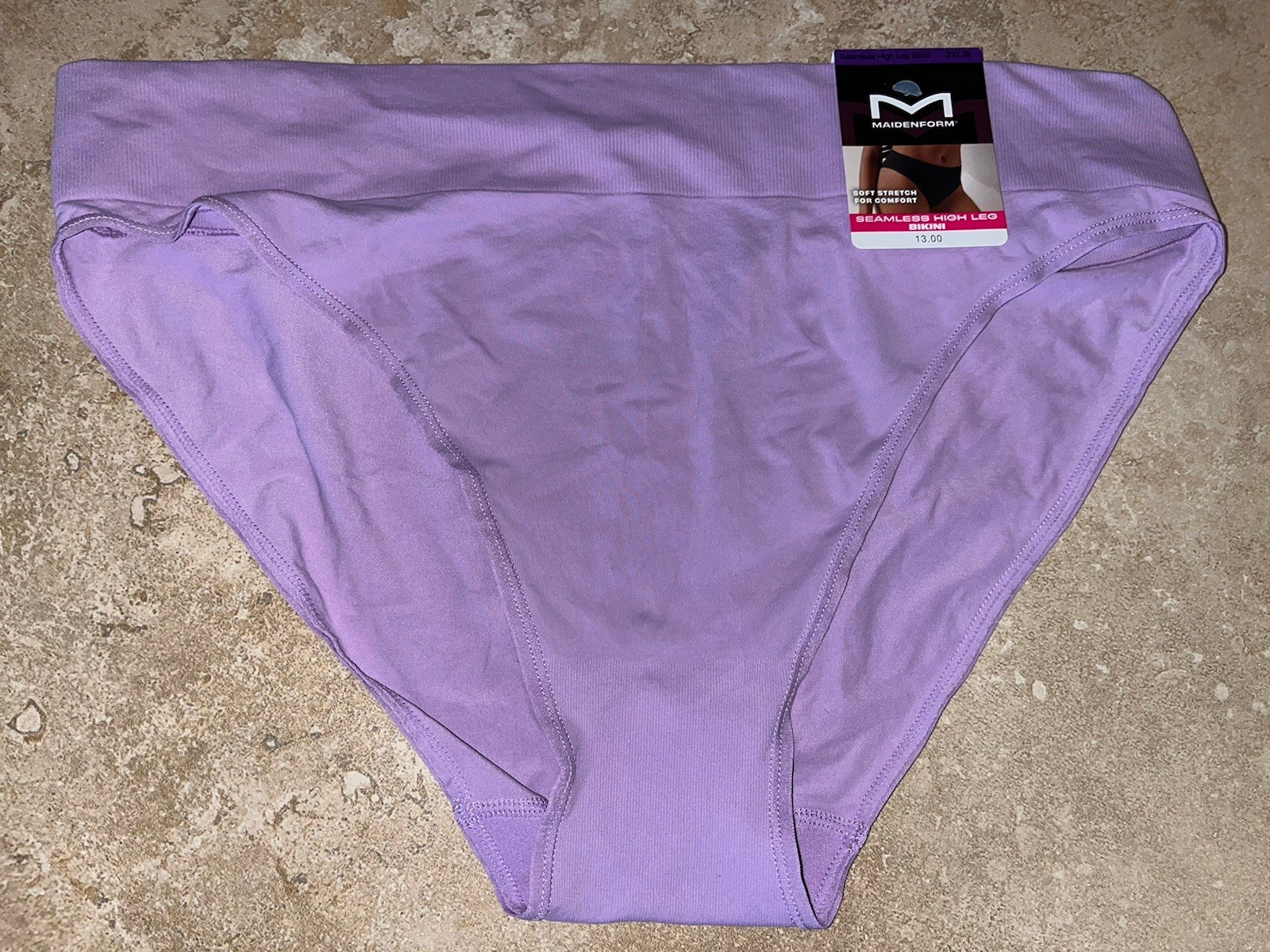 NWT Maidenform Seamless High Leg Bikini Panty 2XL/9 Purple DM2317
