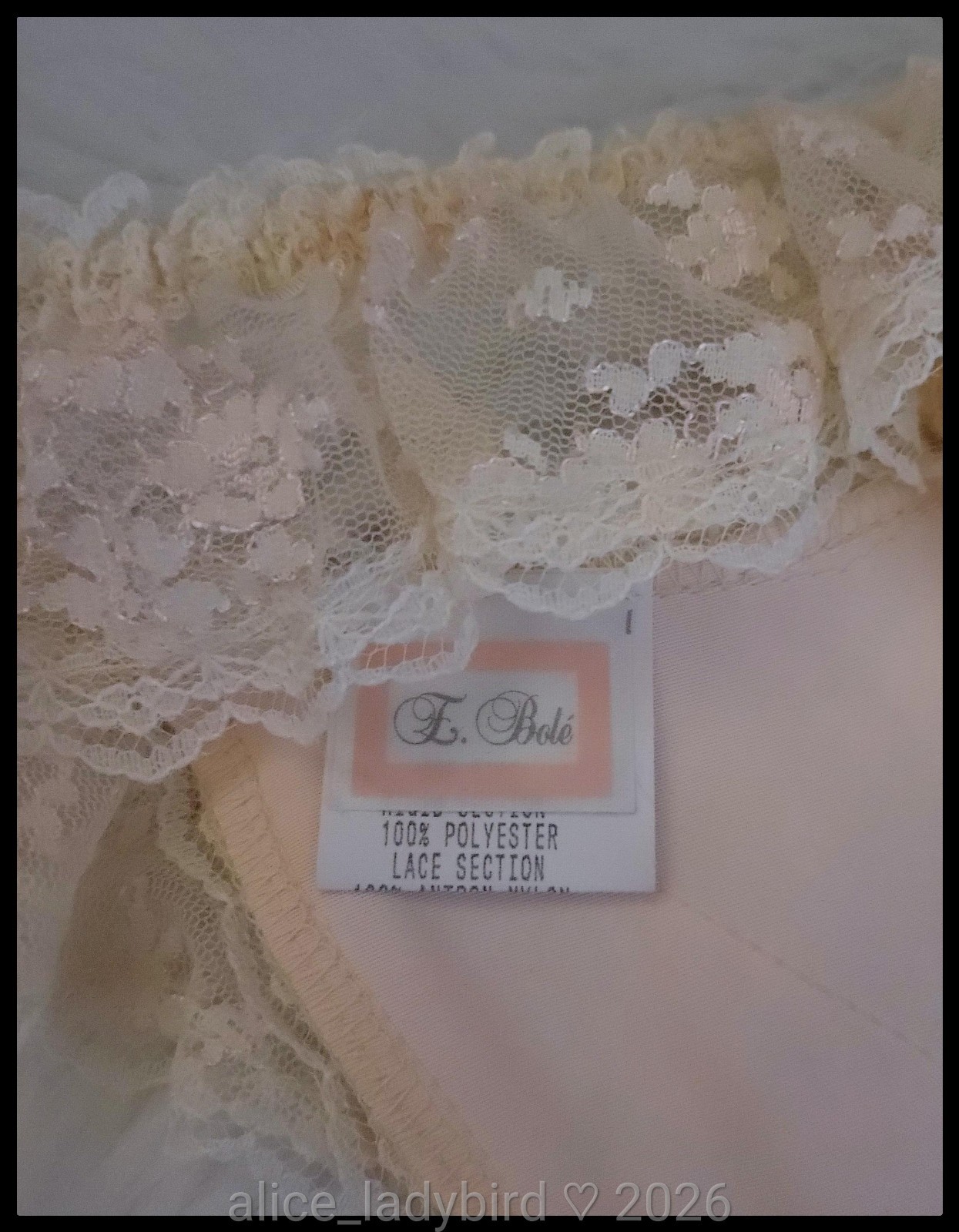 FRILLY Vintage PANTIES String Bikini Satin Bow LACE Ruffle THONG Babydoll S/M/L