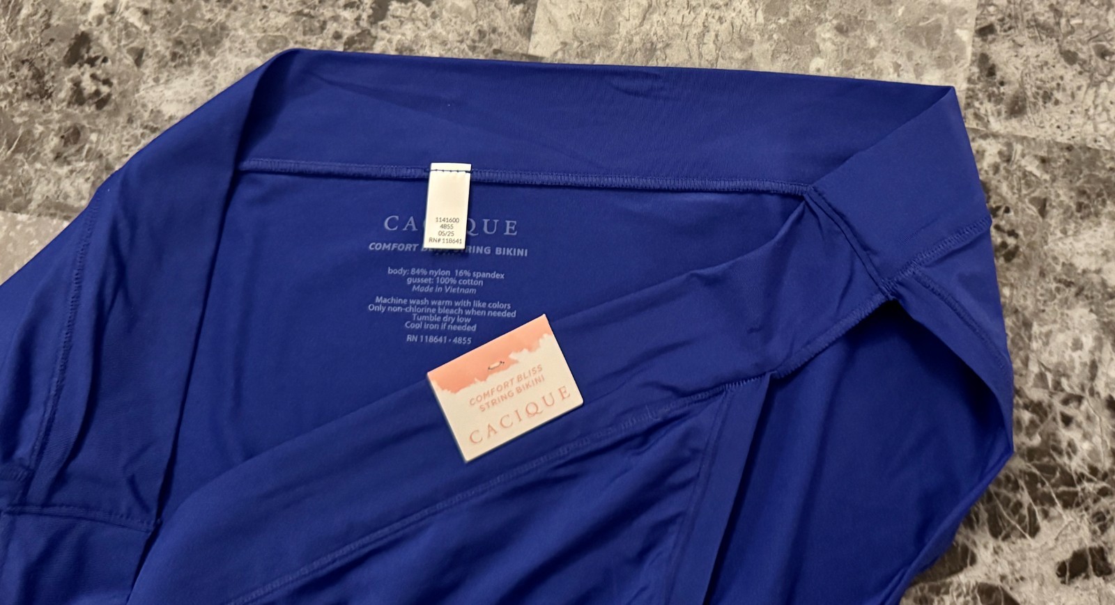 CACIQUE LANE BRYANT 18/20 ROYAL BLUE SMOOTH COMFORT BLISS STRING BIKINI PANTIES