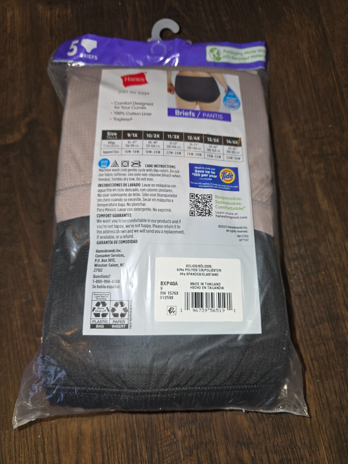 Hanes Just My Size Womens Breathable Mesh Brief Underwear 5 pk Sz 1X 2X 3X 4X 6X
