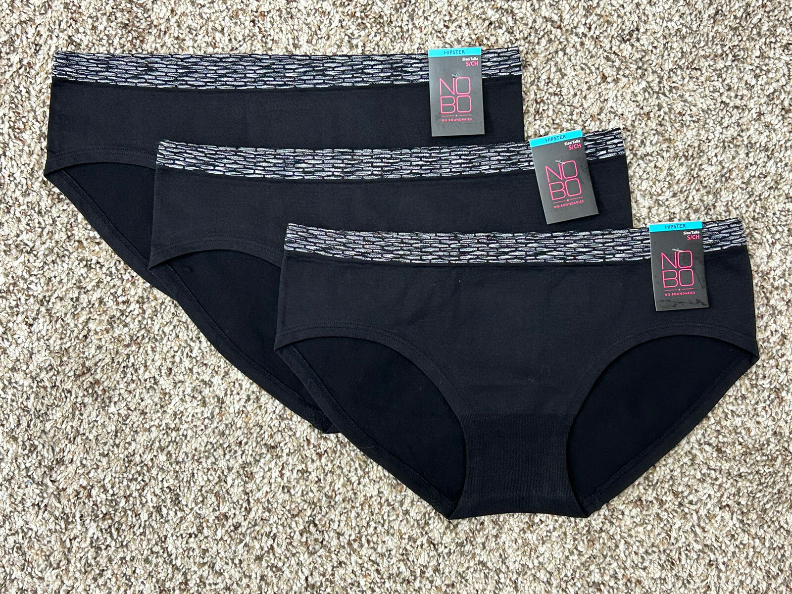 New NOBO No Boundaries Seamless Hipster Panties 3-PACK SMALL (E23)