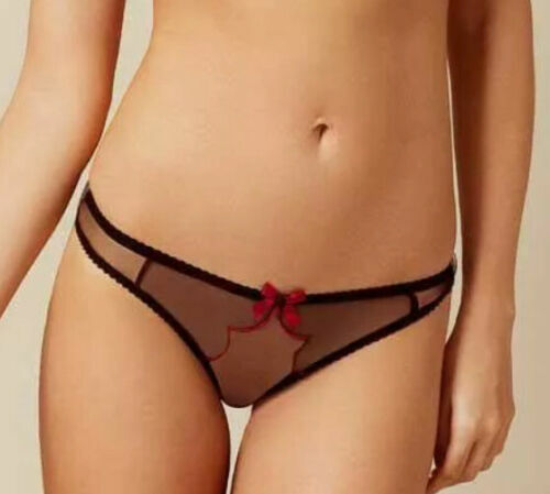 AGENT PROVOCATEUR RARE LORNA BLACK/RED BRIEF SIZE AP1 X SMALL UK 6-8 BNWT