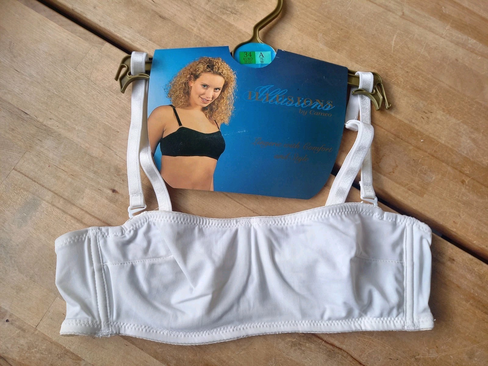 White Stretchy Seamless Detachable Straps  Strapless Underwired Bra 34A NEW