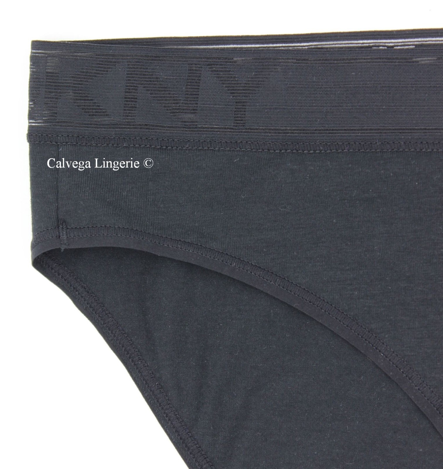 NWT DKNY DK8822 “Tops” Low-Rise Logo Cotton / Modal Bikini, Black