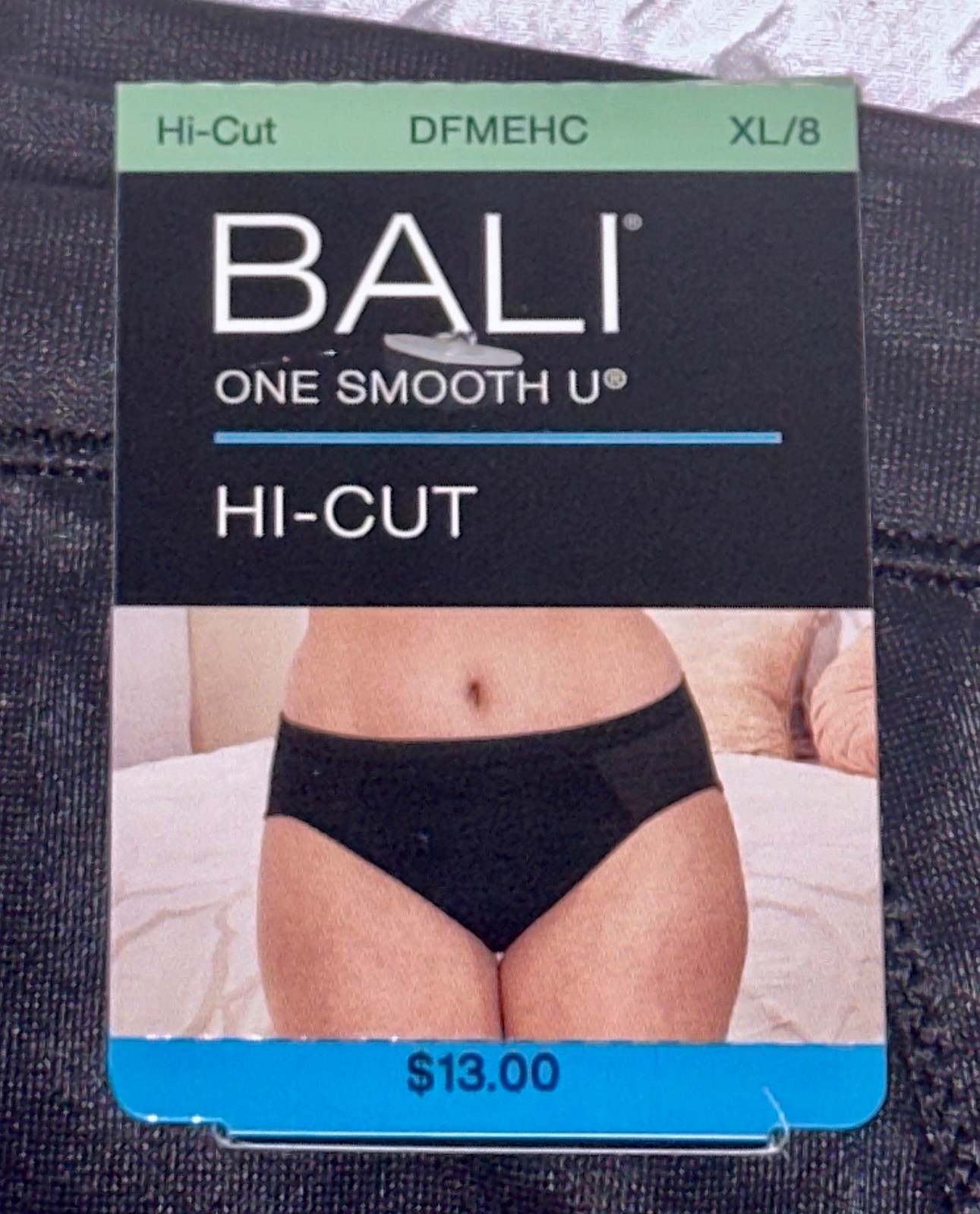 BALI One Smooth U Second Skin Micro Black Hi Cut Panty Womens S M L 7 XL 8 2XL 9