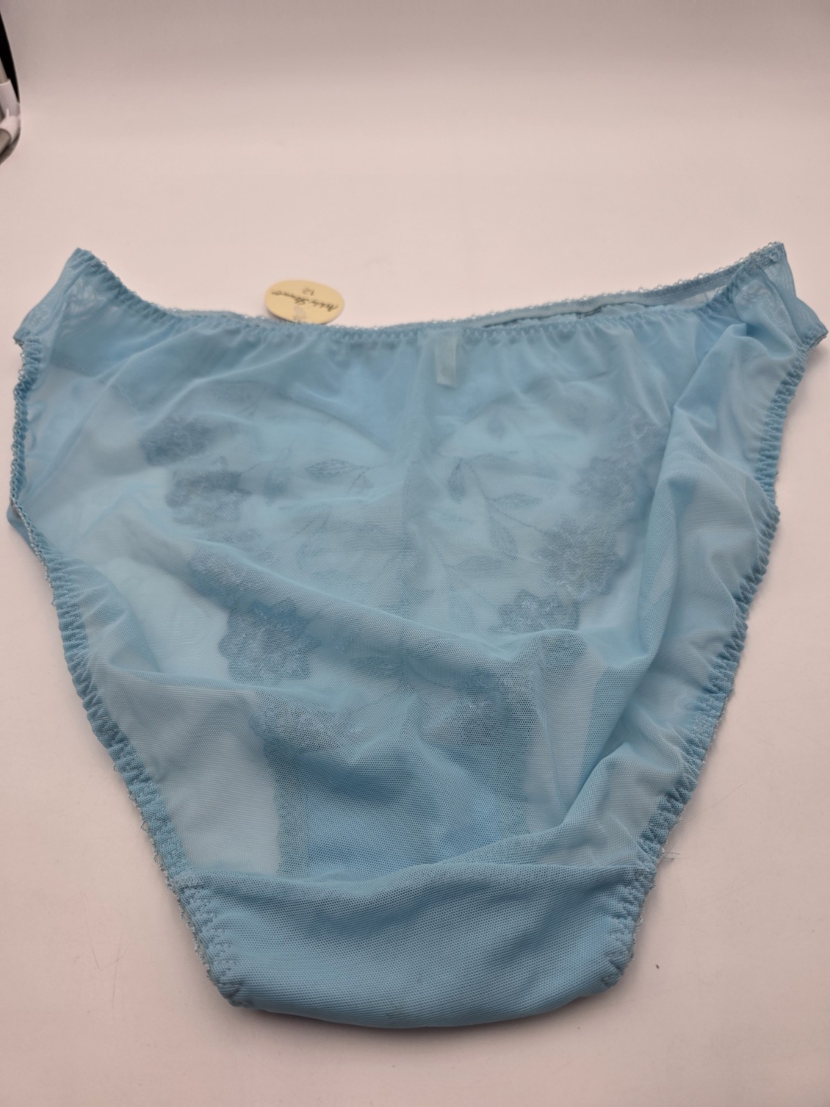 2 Pr NWT Sz 12 Ashley Stewart Plus Panties Hi Cut Sheer Lace Blue & Pink