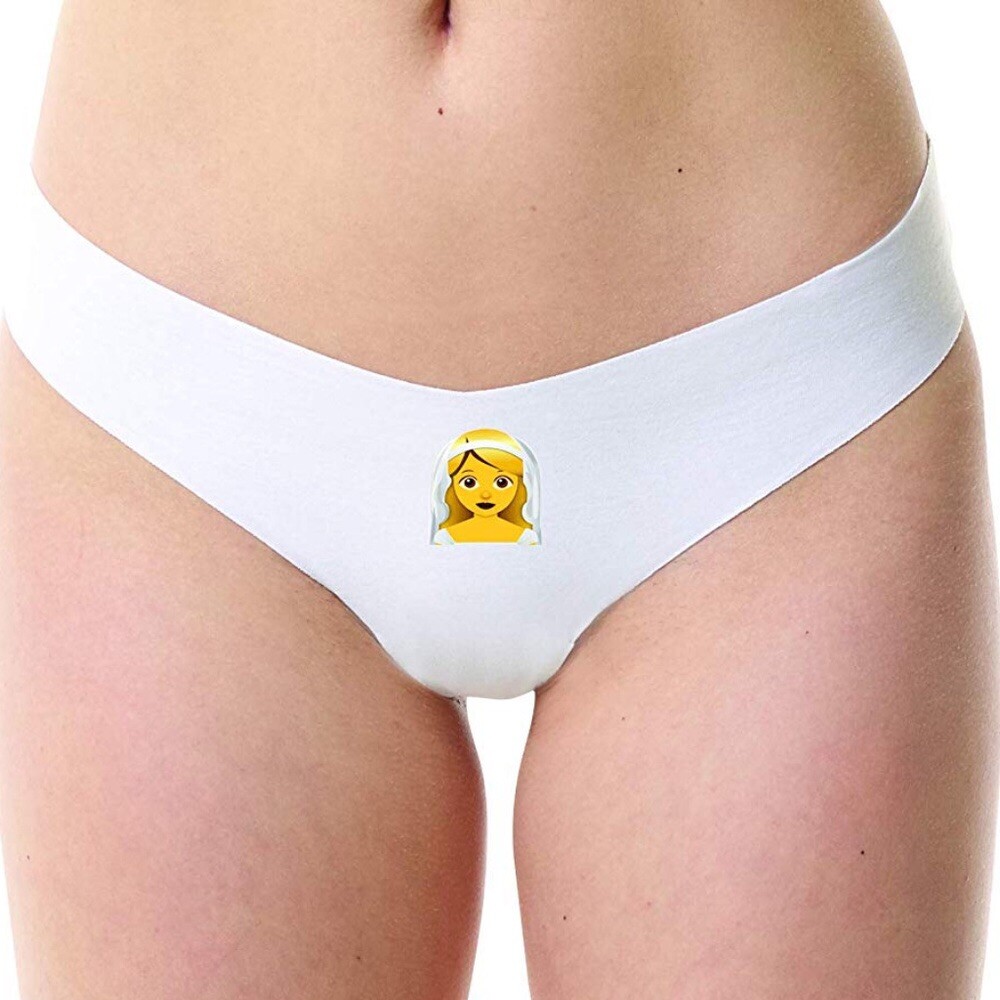 COMMANDO Microfiber BRIDE EMOJI ‘BRIDE’ THONG WHITE M/L NWOT