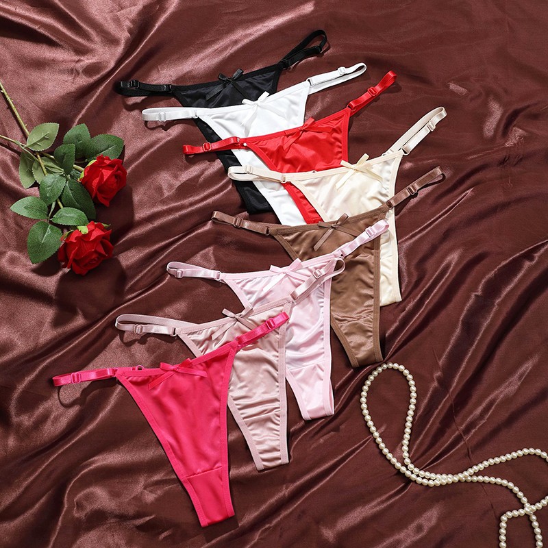 4pack Lot Ladies Women Sexy Panties Brief Satin Bikini Underwear Lingerie T back