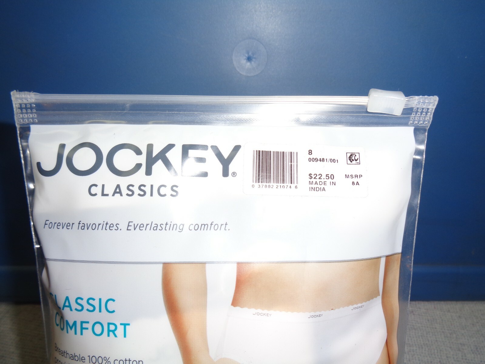 WOMEN’S SIZE 8 JOCKEY CLASSIC FRENCH HI-CUT BLACK 3-PACK UNDERWEAR 100% COTTON