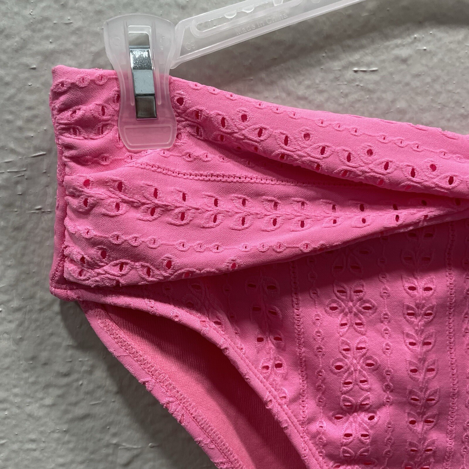 Celebrity Pink Swim NWT Pink Eyelet Side Tie Bottom Bikini Size S