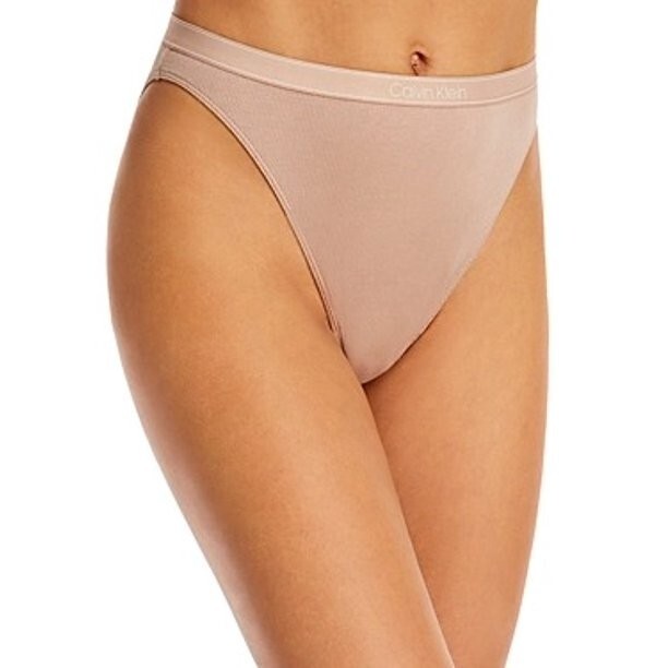 === Calvin Klein (LARGE) Pure Ribbed Cheeky Bikini QF6443-200 BRAZILIAN HIGH LEG