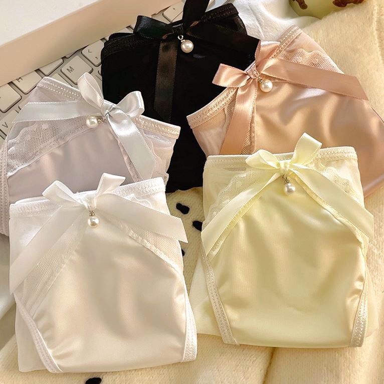 5 Pack Lot Sexy Womens Sheer Satin Panties Underwear Low Rise Bikini Ligneries