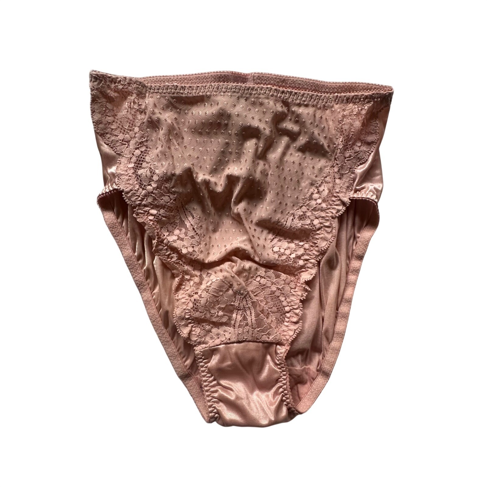 VTG Valentino Intimo 747 High Cut Lace Satin Panties Briefs Dusty Rose Pink S
