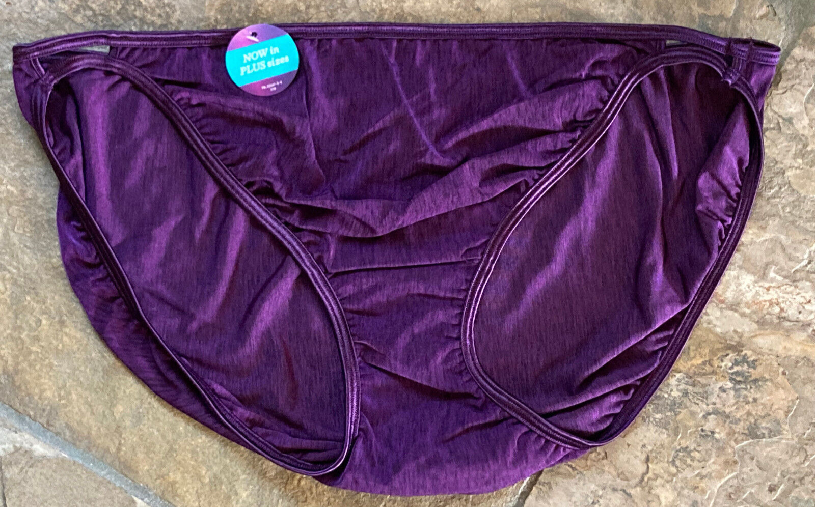 Vanity Fair Plus 11/4XL Purple Illumination String Silky Bikini Panty #18810 NWT