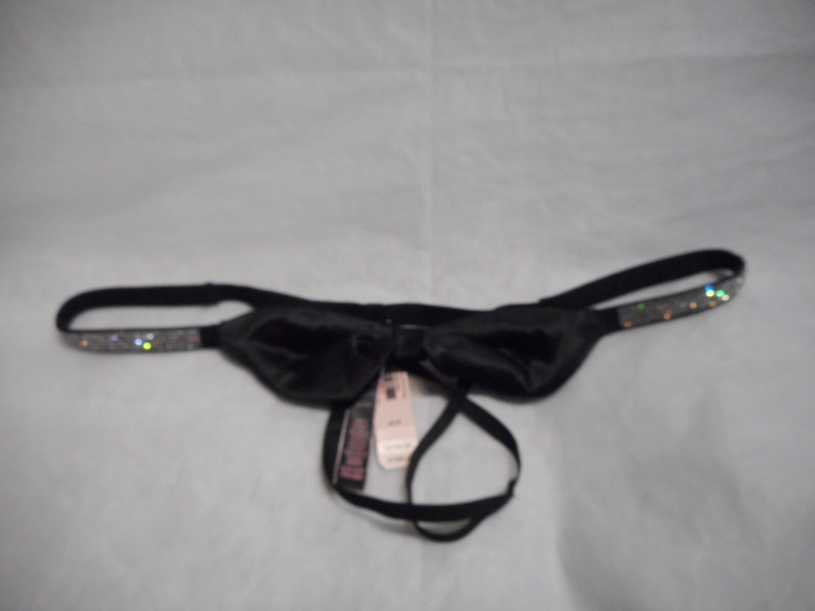 Victorta’s Secret Very Sexy Bow Tie Shine Strap Rhinestone Panty S/P,M,& Large