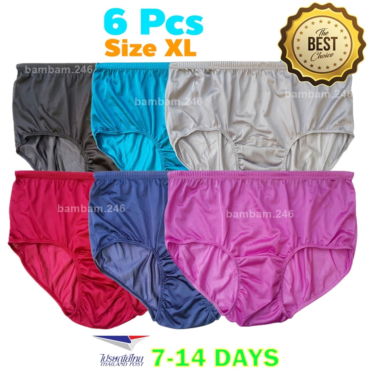 x6 Women Men Lingerie Underwear Silky Nylon High Waist Brief Panties Size XL Bre