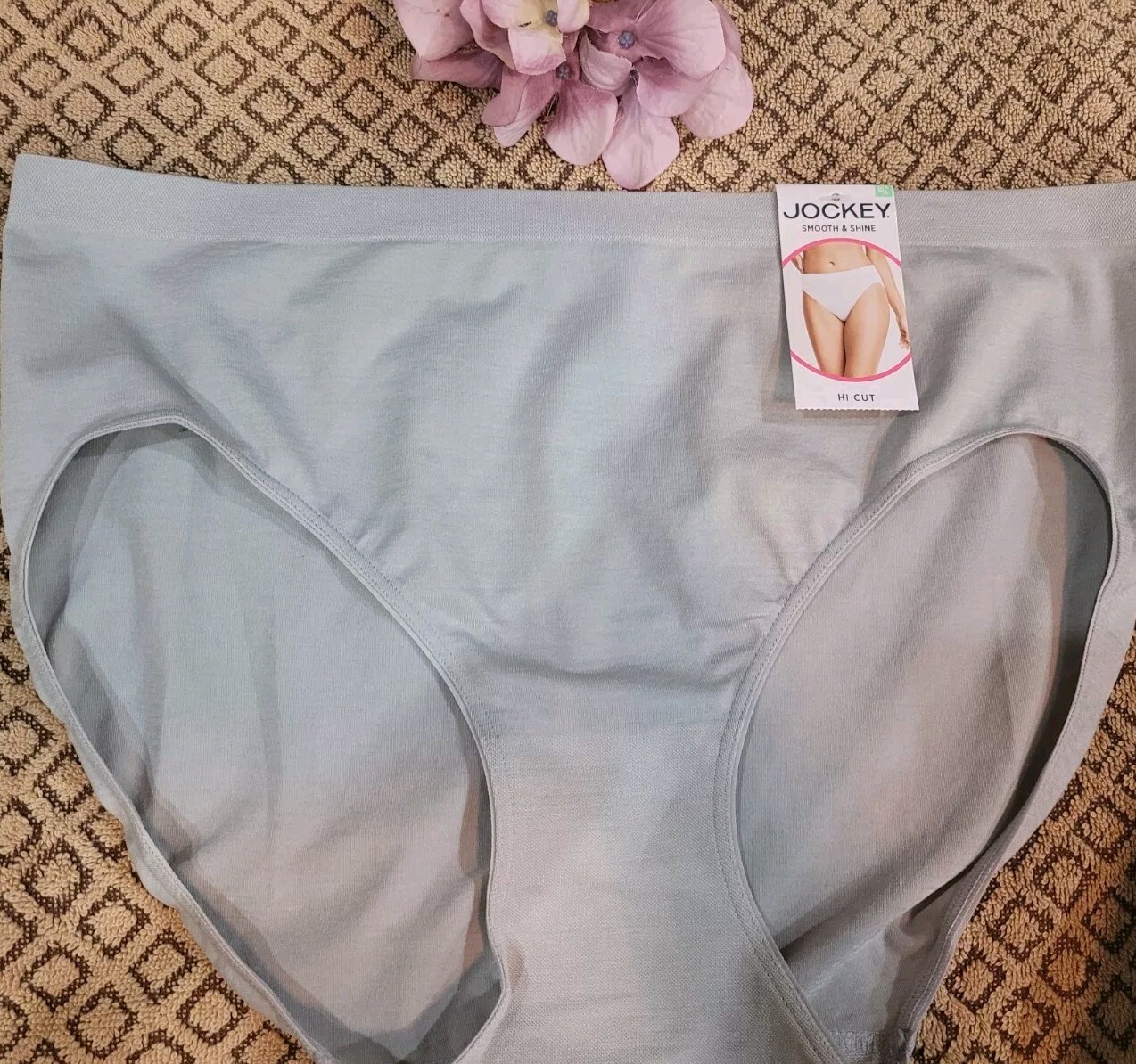 JOCKEY Smooth & Shine Seamfree Hi Cut Panty size 8/X Gray 2188/027 nwt