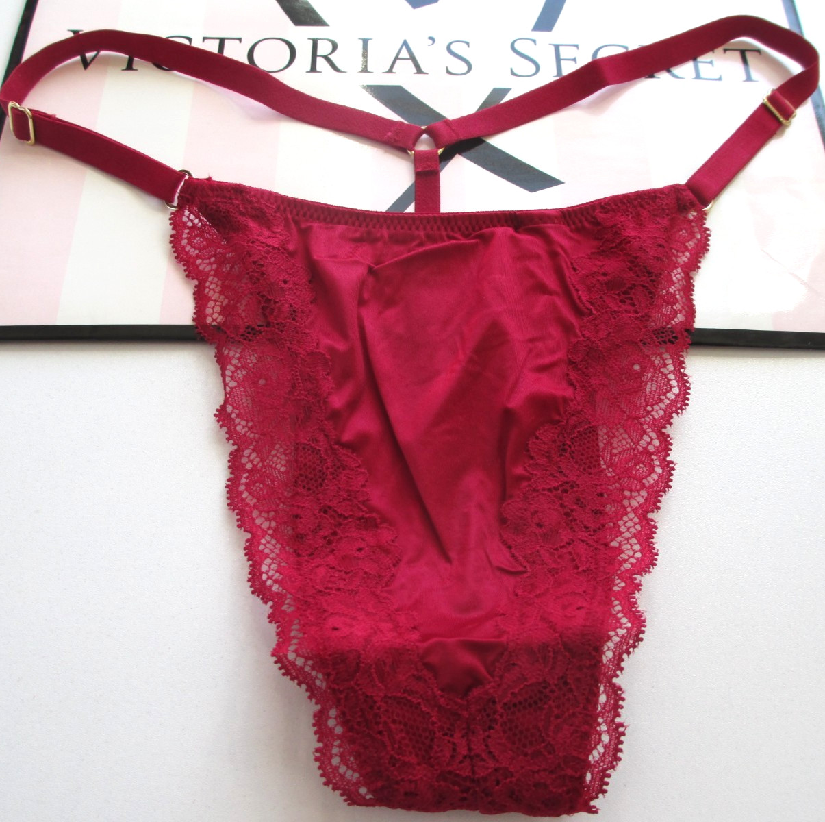 VICTORIA’S SECRET VERY SEXY V-String Thong Panty S M L XL Red Lacquer NWT VS