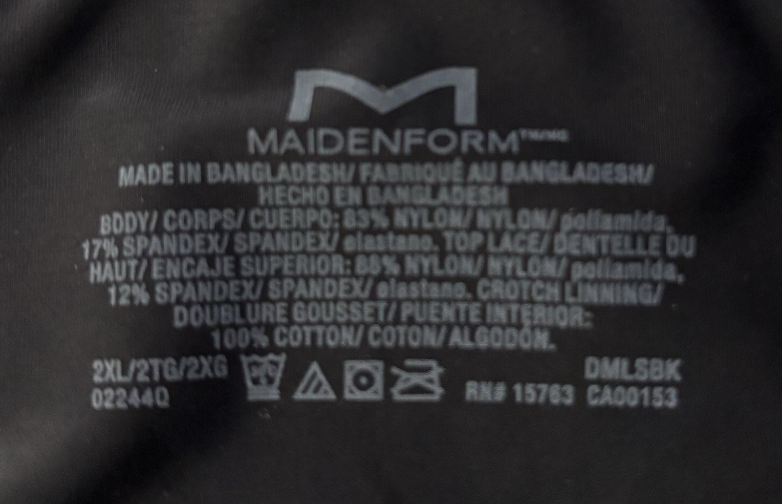 Maidenform Adjustable String Cheeky Bikini Panty Underwear DMLSBK Black Sz 2XL 9