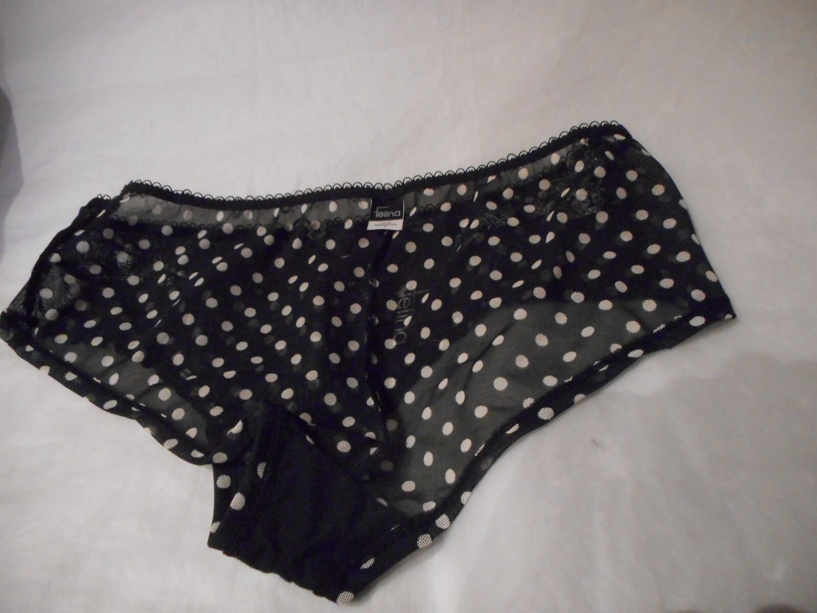 Felina’s Black Pol KA Dot Hipsters Panty Medium & Extra Large