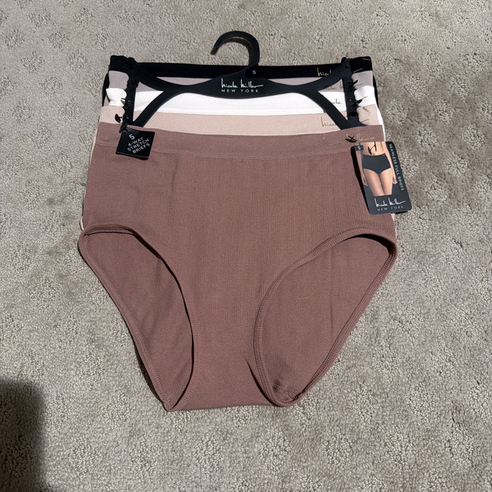 Nicole Miller 5pk Multicolor 4-Way Stretch Seamless Briefs Panties. Sz S. NWT!