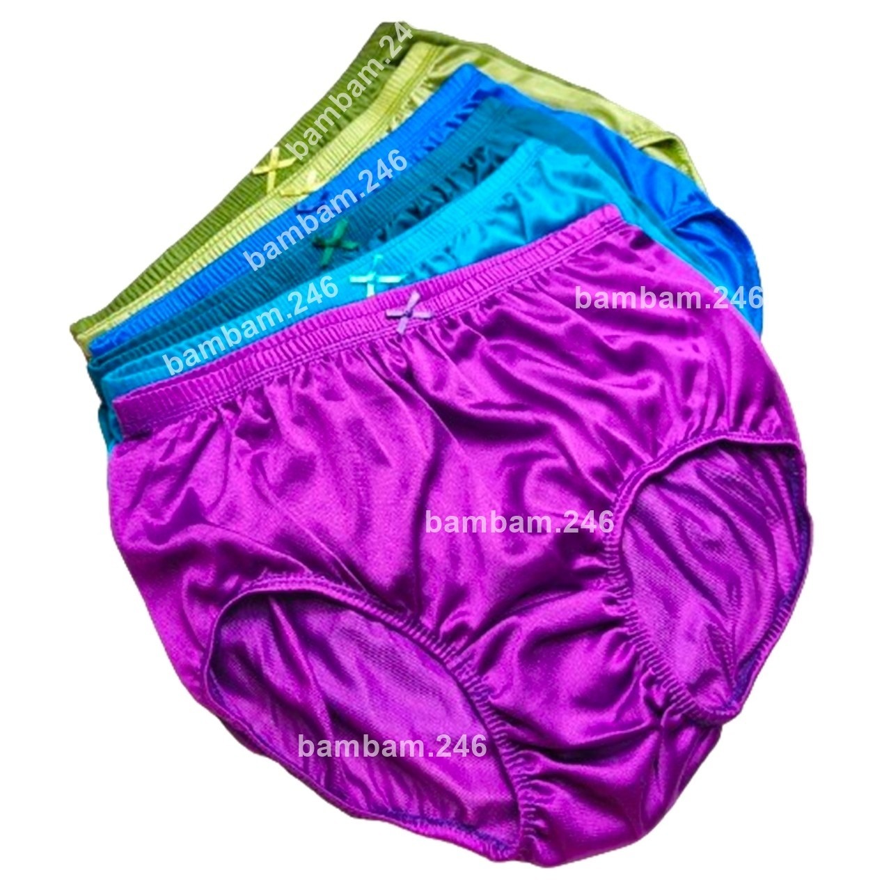 6 Pack High Waist Nylon Panties Shiny Soft Underwear Briefs Plus Size L Dark Col