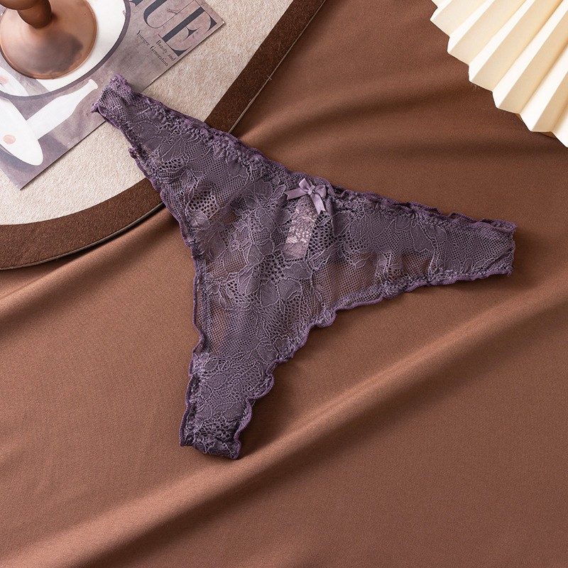 5 Pack Lot Sexy Womens See Through Lace Sheer Panties Thongs Briefs Underwear
