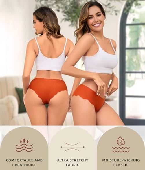 Sexy Seamless Underwear Wave Edge No Show Bikini Panties V Medium Multicolor-01