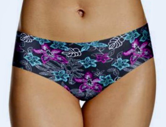 MAIDENFORM Flawless No Line Look Black Floral Hipster Panty Underwear Womens L 7