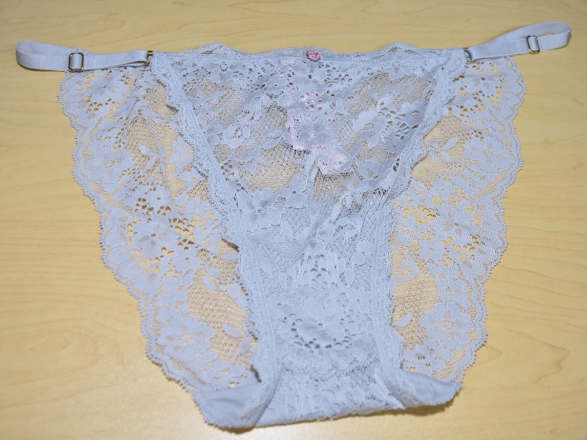 3 Victoria’s Secret Pink Gray Cream Dream Angels Mini String Bikini Panty XL Lot