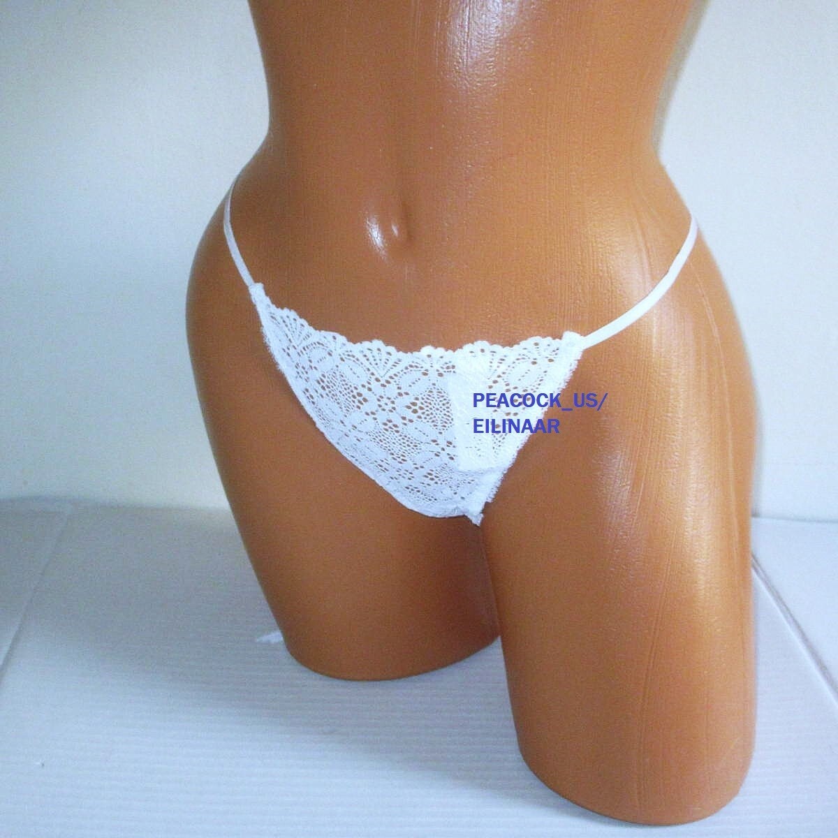 Victoria Secret Skimpy Strappy V-String Panty G-string S M XL White Lace NWT