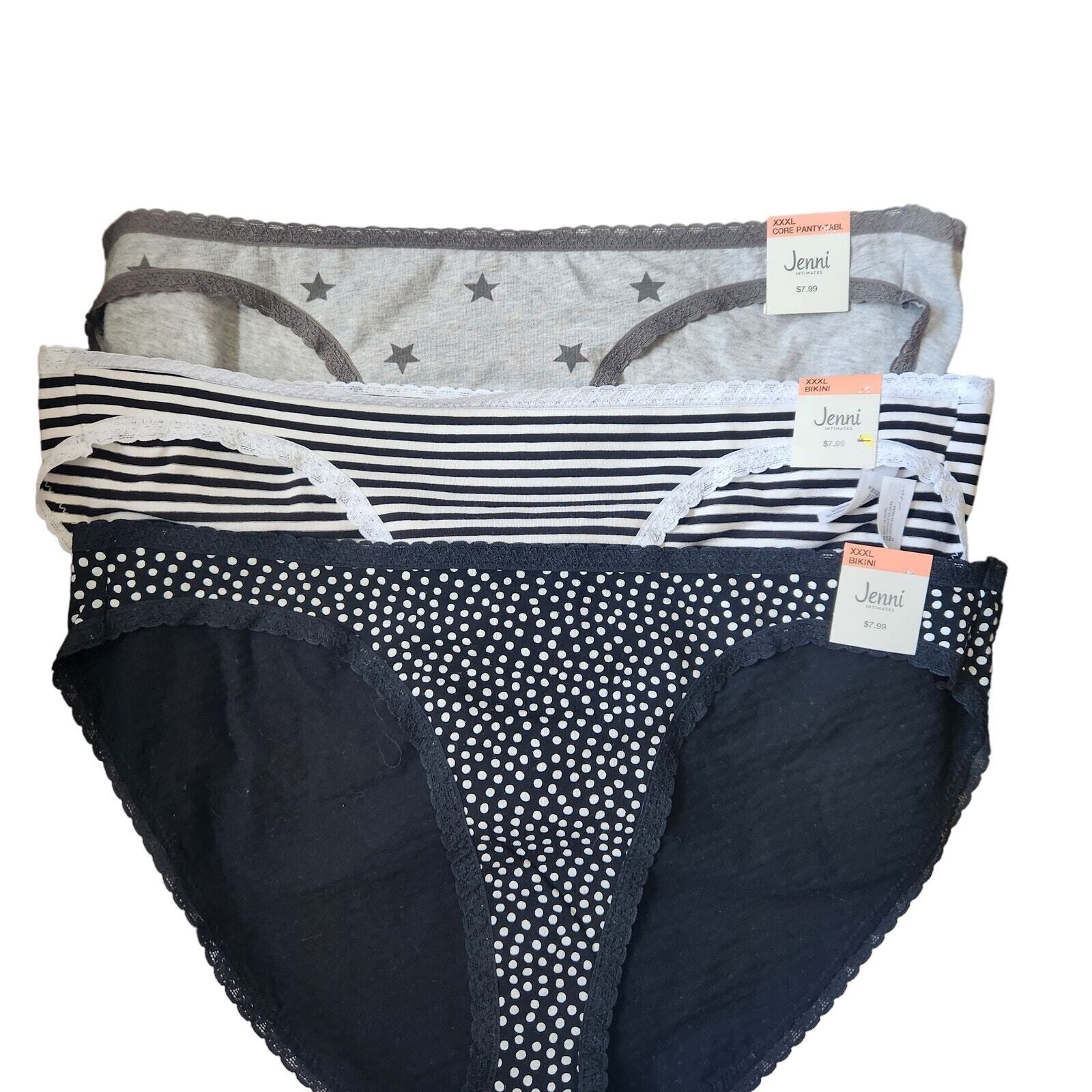 Jenni Intimates Underwear Women’s XXXL Multi Set of 3 Panties Lace Trimmed 6543
