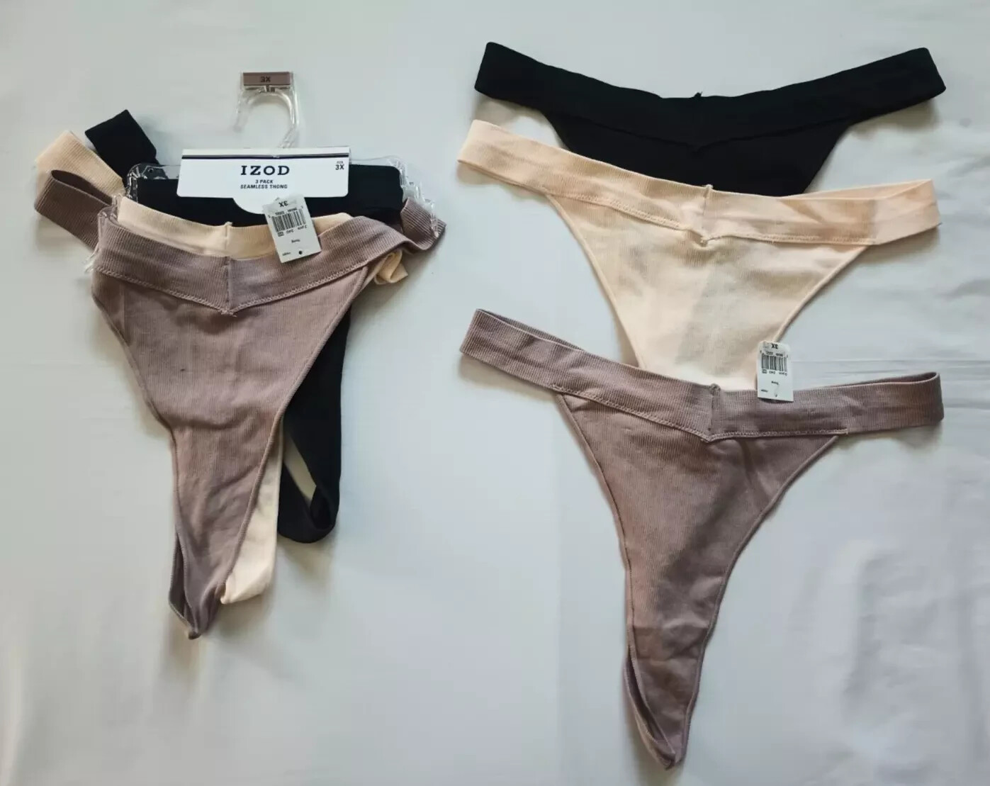 Izod 3-Pack Seamless Thongs Size 3X Multicolor (LOT OF 2 PACKS)