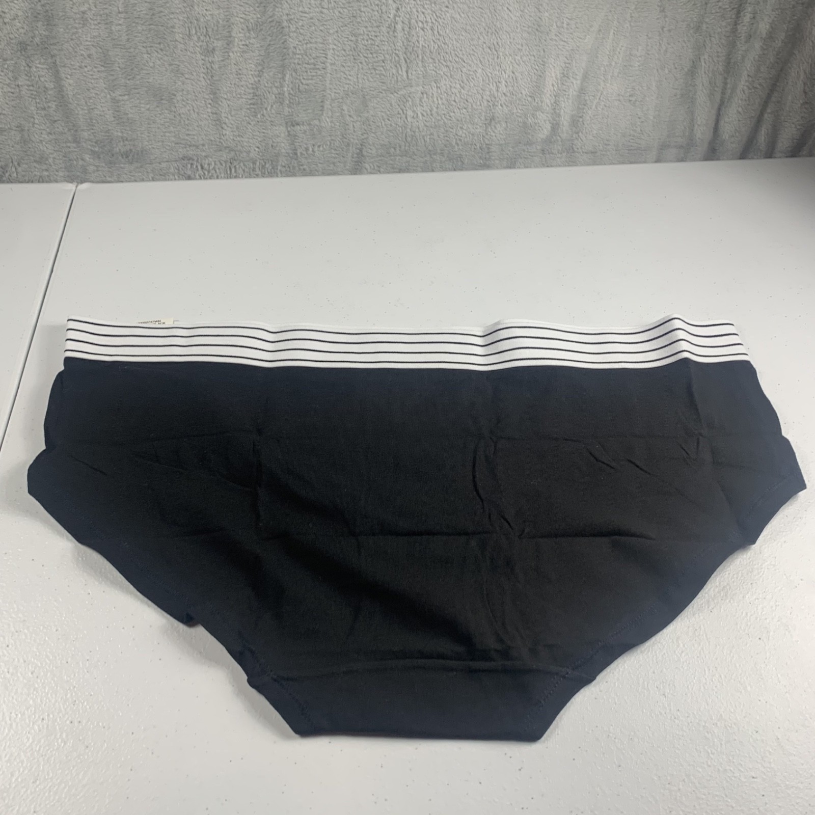 Jenni Women’s Core Panty Size 2X Black Solid Underwear Striped Waistband NWT