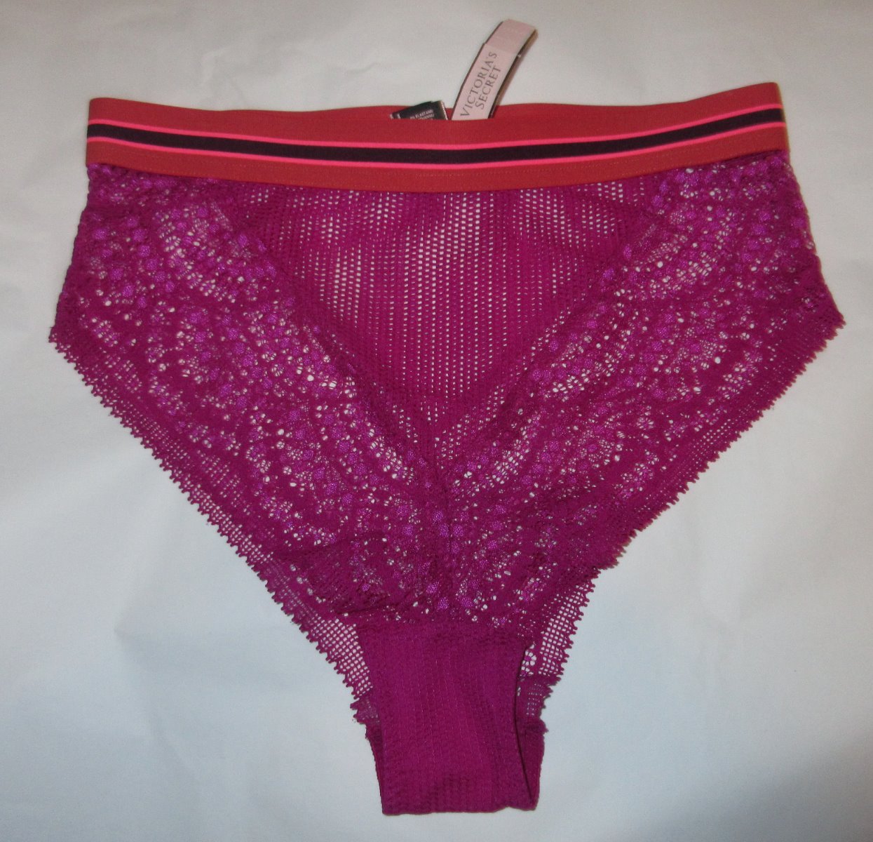 Small ~ Magenta Lace VICTORIA’S SECRET High Waist Cheeky Panty ~NWT! Summer 2016