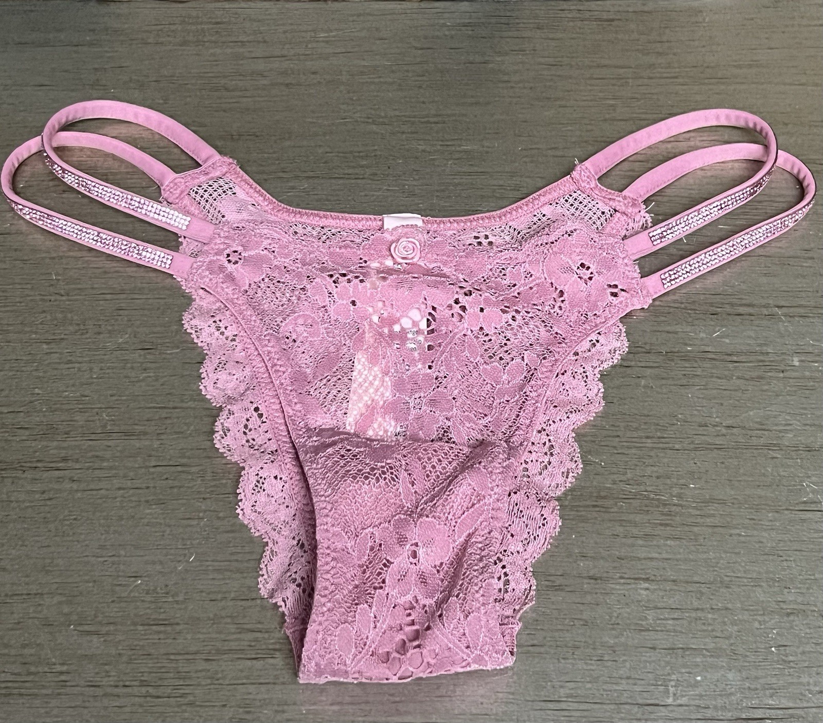 Victoria’s Secret DREAM ANGELS Double Shine Strap Lace BRAZILIAN Panty S NWT$24