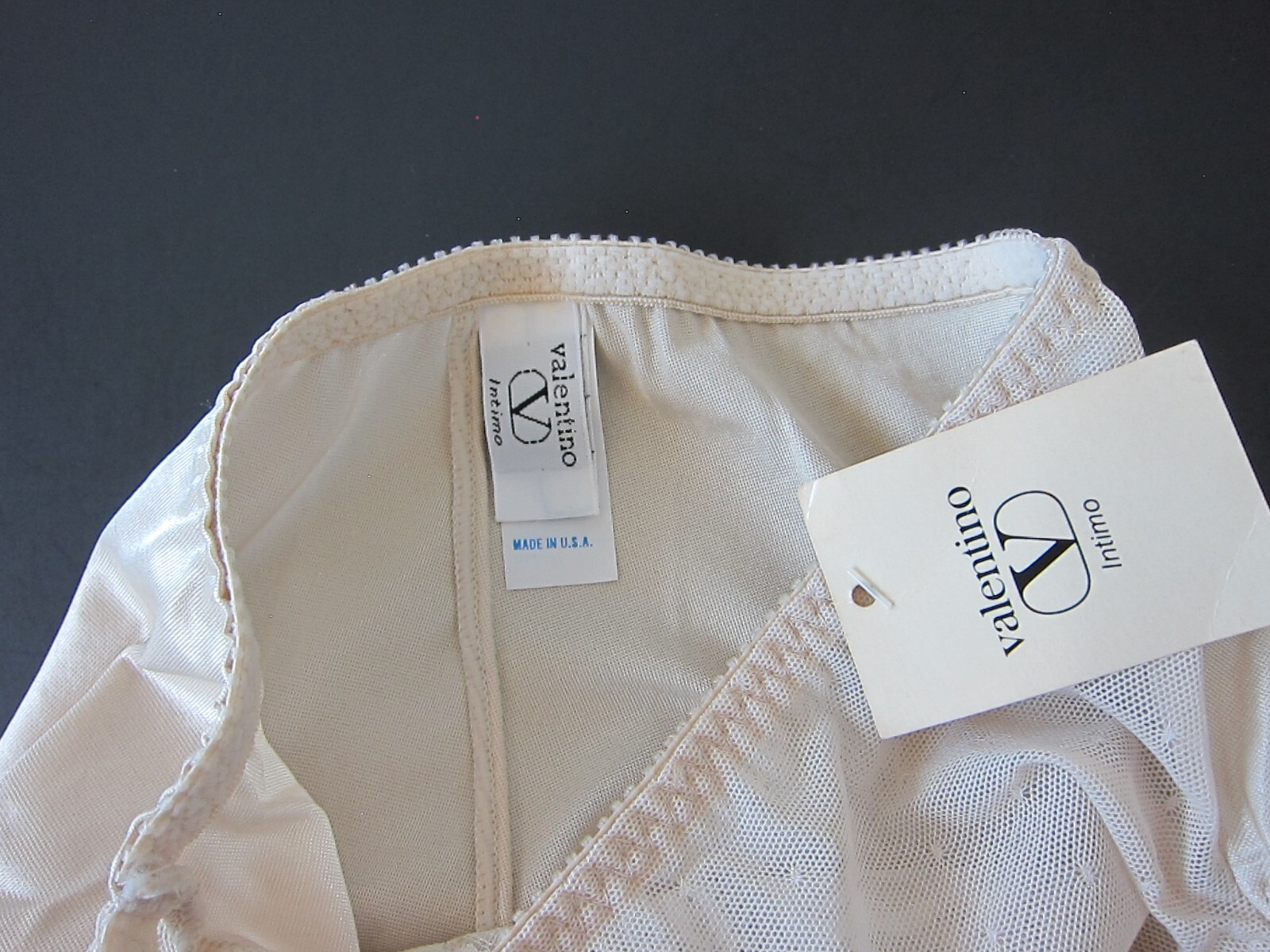 NEW Valentino Intimo VTG 90s Sheer Silky High Cut Brief Panty SMALL