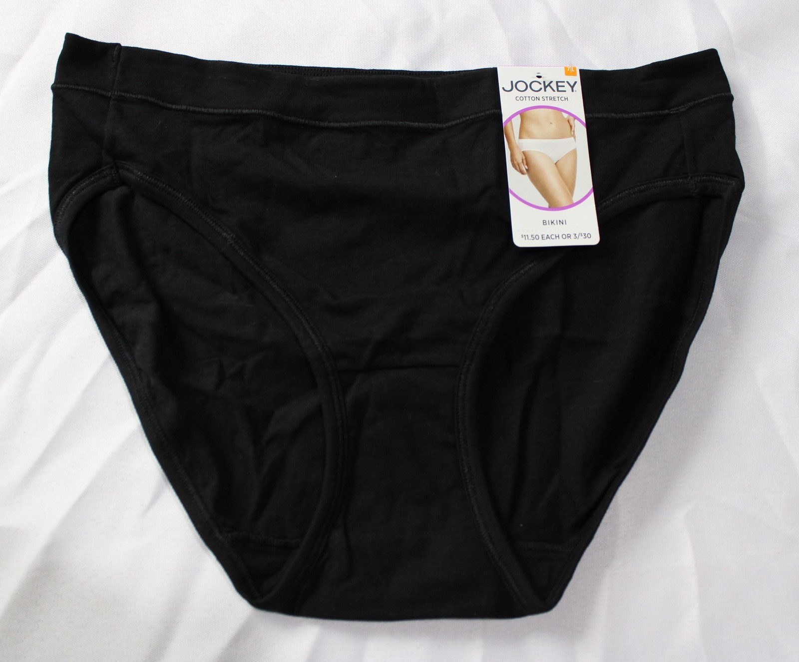 Jockey Women’s Soft Breathable Cotton Stretch Hipster DH3 Black Large NWT