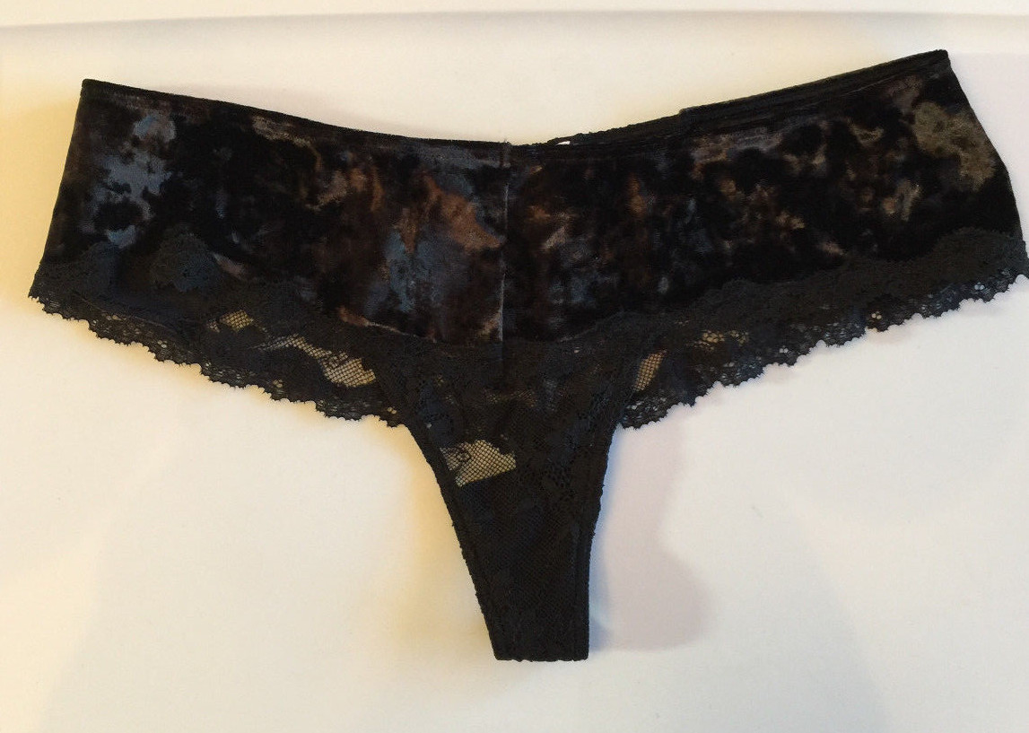 Victorias Secret Velvet Trim Thong Panties Size M-L Multi-Colors Dream Angels