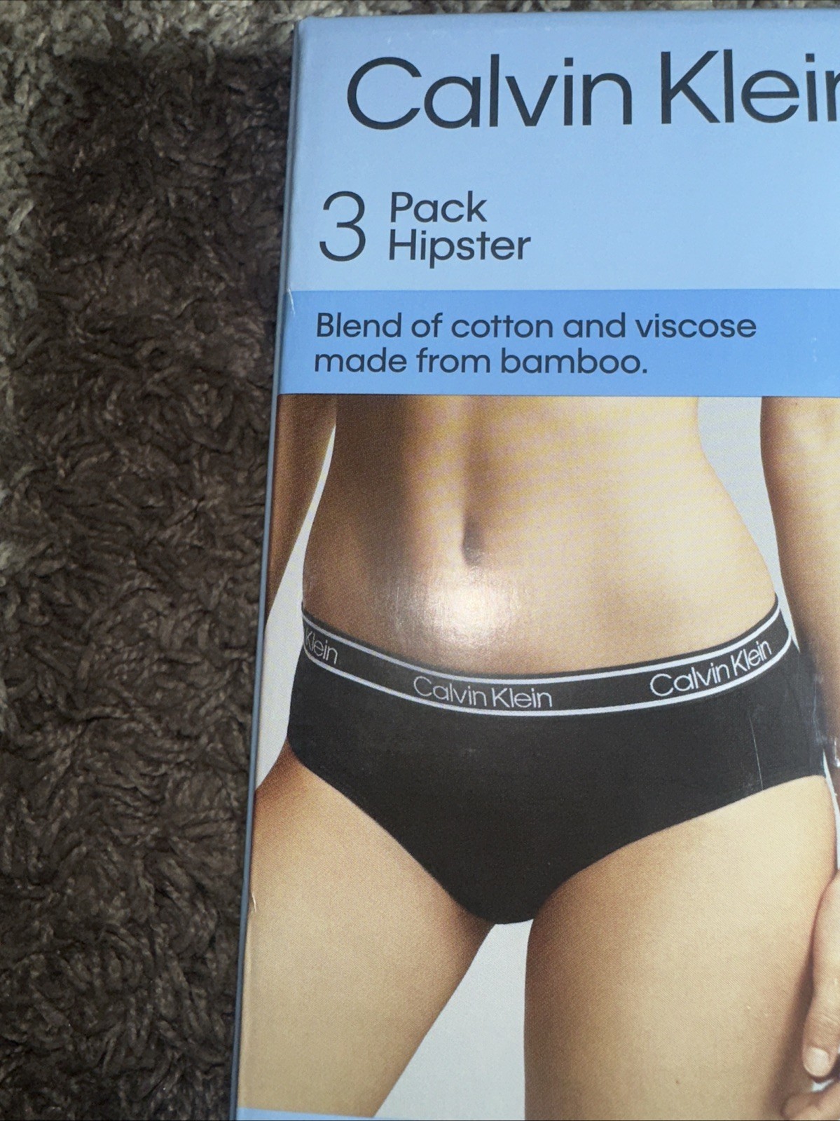 NEW Women’s Calvin Klein 3 Pack Hipster Underwear Blue Gray Navy Size Large