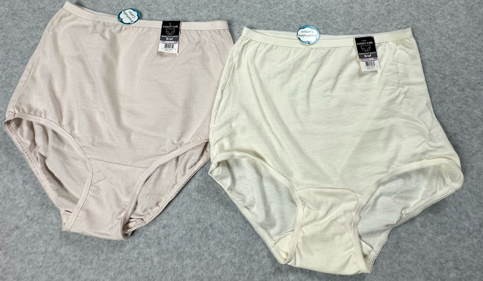 2 Pair Vanity Fair 15318 Perfectly Yours Tailored Brief Cotton Womens 6/M NWT