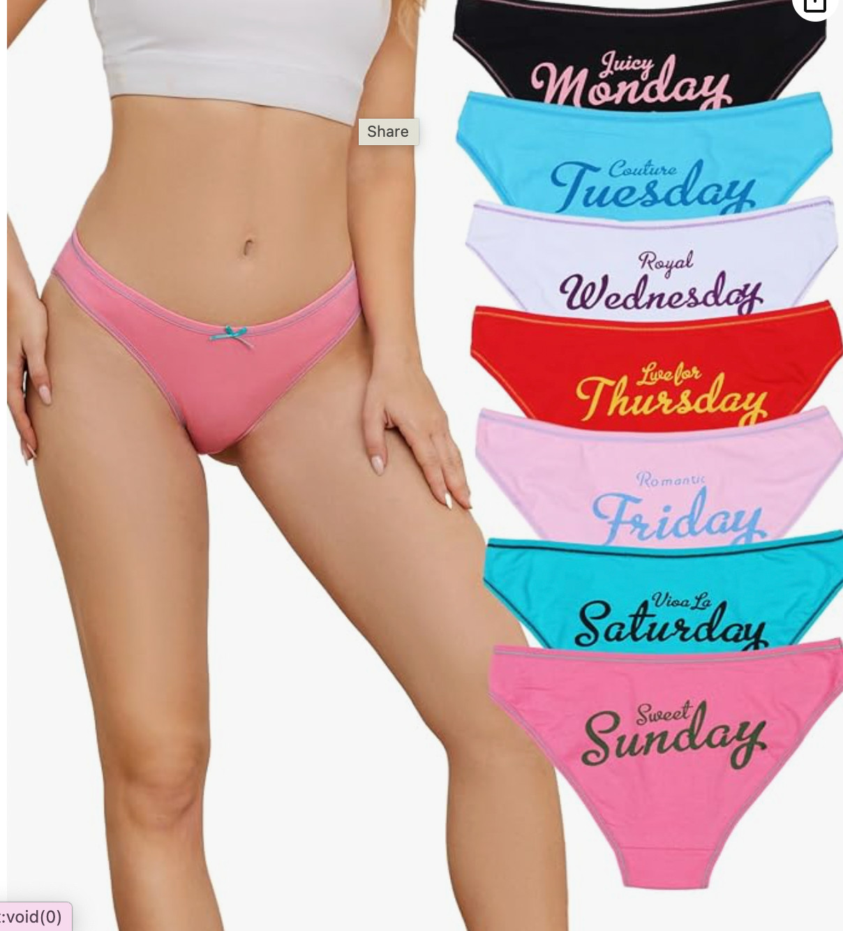 Women Full Coverage Stretchy Underwear Week Days Printed Briefs 7 Pack