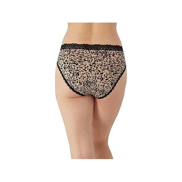 Maidenform Womens Lace Trim Hipster Panties 3 Pack Animal Print Black Brown XXL