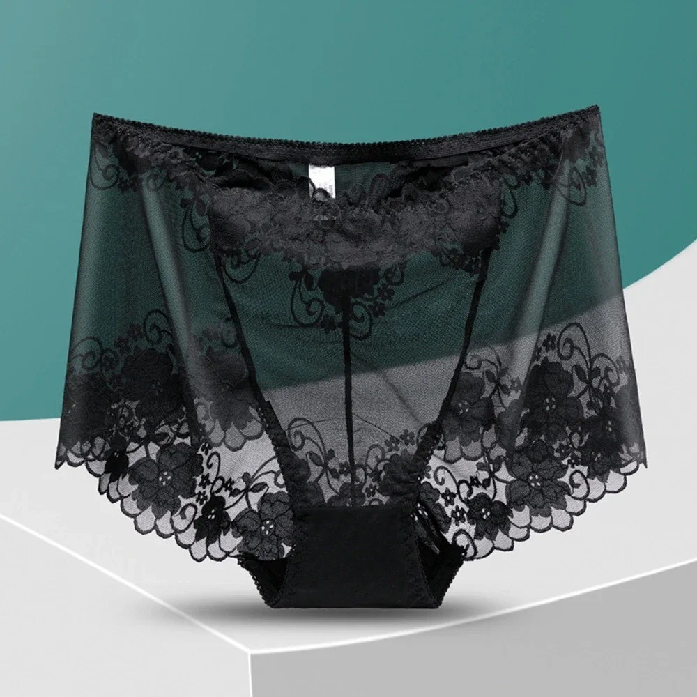 Ladies Sexy Lace Panties Ladies Sheer Lace High Waist Briefs Lingerie Knickers