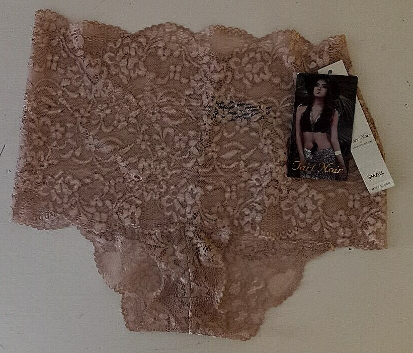 Tart Noir 90% nylon, 10% spandex solid beige lace brief Size Small