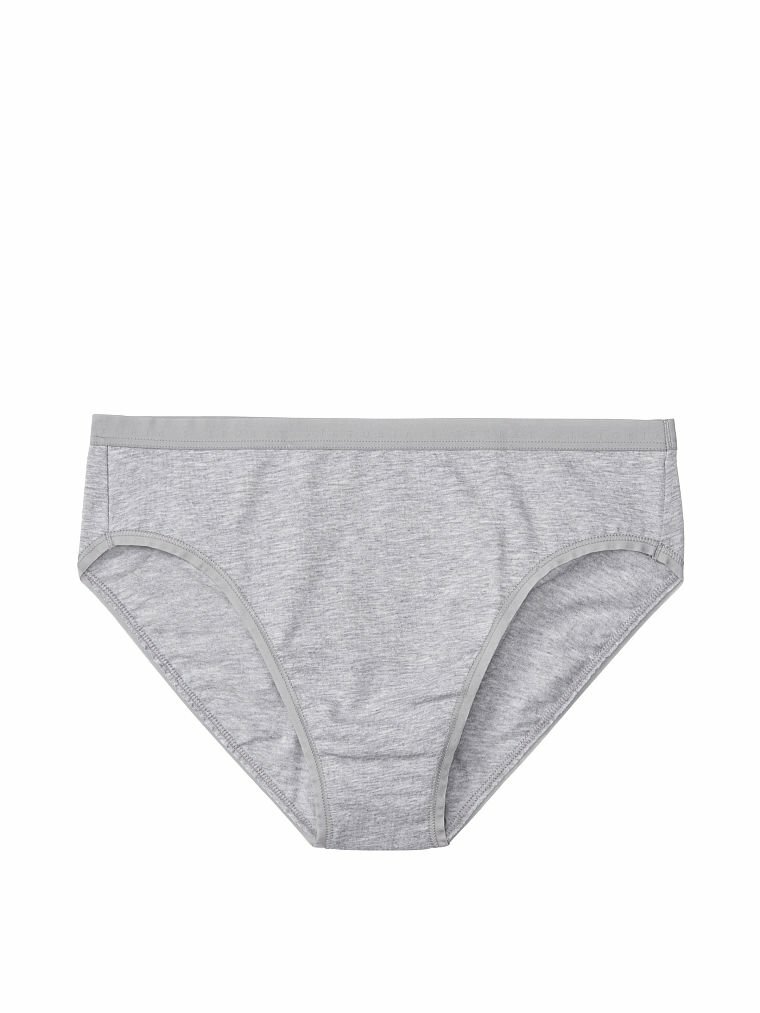 M Heather Grey Stretch Cotton Waist Victorias Secret HighLeg Waist Brief Pantie
